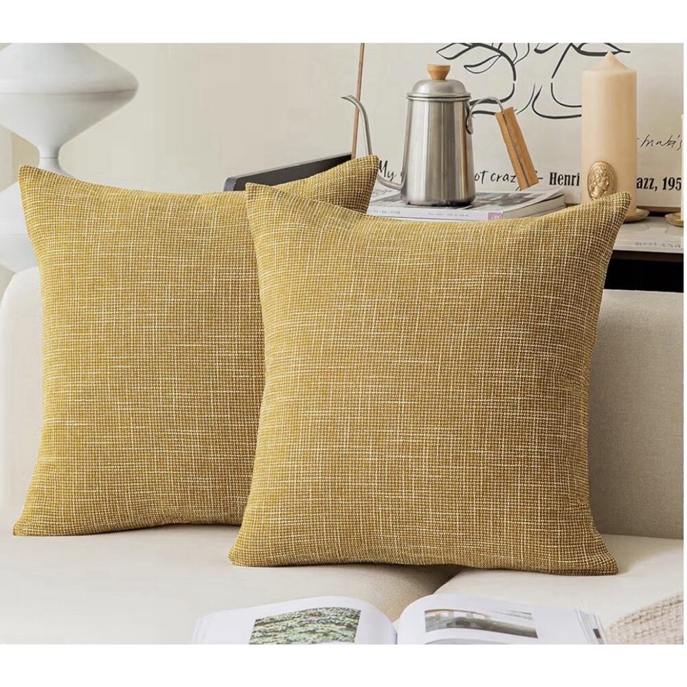 Kevin Textile Textural Indoor /outdoor Pillow Covers Honey Yellow 18x18